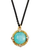 Blue Turquoise Moonstone Pendant Necklace