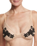 Speakeasy Bralette with Lace Detail, Nude/Black