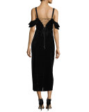 Kinsley Velvet Cold-Shoulder Slip Dress