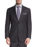Houndstooth Two-Piece Wool Suit, Gray