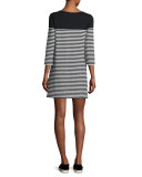 Alyce Striped 3/4-Sleeve T-Shirt Dress