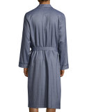 Tweed Robe with Piping, Blue
