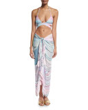 Waves Tassel Sarong, Dusty Rose