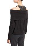 Monili-Tank Off-the-Shoulder Sweater, Anthracite