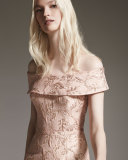 Off-The-Shoulder Column Gown, Blush