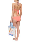 Starfish Hue Twist-Front Reversible Swim Top, Orange