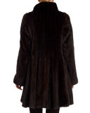 Mink-Fur A-Line Stroller Coat