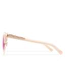 Up and At Em Semi-Rimless Round Sunglasses, Pink/Red