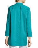 Marla Placket-Front Blouse, Blue
