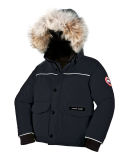 Kids' Hooded Lynx Parka, Black, Size 2-7 