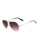 Foldable Aviator Sunglasses, Rose Gold
