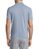 Short-Sleeve Knit Polo Shirt, Light Blue