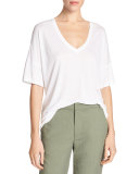 Drop-Shoulder V-Neck Jersey T-Shirt