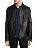 Classic Leather Biker Jacket, Black