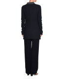 Scoop-Neck Ottoman Knit Tee, Navy