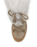 Gail Shearling Fur Tall Boot, Cement