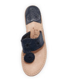 Nantucket Leather Thong Sandal, Midnight