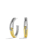 Labyrinth Hoop Earrings with Diamonds and Gold