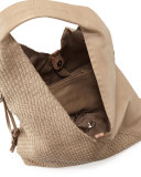 Canotta Woven Leather Hobo Bag, Dark Taupe