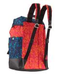 Alpina Large Notebook-Print Backpack, Blue/Red/Orange