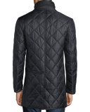 Quilted Nylon Carcoat, Black
