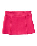 Double-Face Wool Paneled Skirt, Rose, Size 8-14