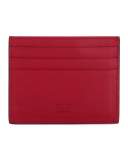 Face Leather Card Case, Red
