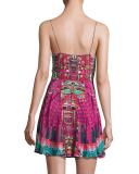 Embellished Tie-Front Sleeveless Coverup Dress, Desert Discotheque