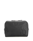 Beauty Case in Nylon and Leather, Black