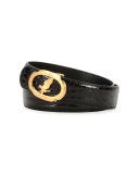 Eagle Crocodile Belt, Black