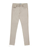Five-Pocket Faux-Suede Leggings, Sand, Size 8-14