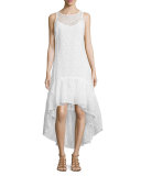 Trianon Sleeveless Floral-Print Gown, Ivory/Multi