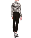 Tweed Houndstooth Jacket, Black/White