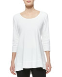 Interlock-Knit High-Low Tunic, Petite