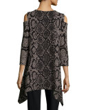 Rattle & Roll Cold-Shoulder Animal-Print Tunic 