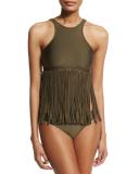 Fringe Benefits High-Neck Tankini Swim Top