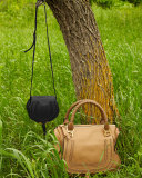 Marcie Small Leather Crossbody Bag, Black