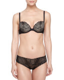 Minoa Low-Rise Lace Thong, Black