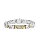 9mm Caviar & Diamond Station Bracelet