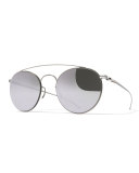 Essential Round Aviator Sunglasses, Silver