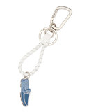 Leather Rope Shoe Key Chain, White 