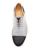 The Seymour for EKOCYCLE Cap-Toe Oxford Shoe, Black/Grey