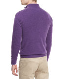 Artisan Cashmere Quarter-Zip Sweater, Argento