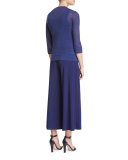 4-Way Linen-Blend Knit Cardigan, Abyss, Plus Size