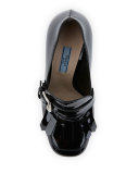 Patent Leather Kiltie 85mm Pump, Nero
