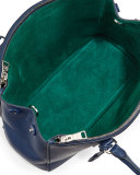 City Calfskin Bicolor Double-Zip Galleria Tote Bag, Dark Blue/Green (Bluette+Assenzio)