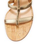 Cayman Lace-Up Metallic 60mm Sandal, Mekong