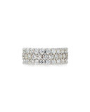 Three-Row Diamond Eternity Band Ring in 18K White Gold, 2.17 tdcw