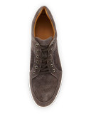 Suede Lace-Up Sneaker, Anthracite