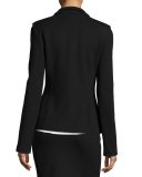 Milano Pique Knit 3-Button Jacket, Black  